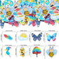 Gyufise 62Pcs Edible Butterfly Tree Cupcake Toppers Bee Bird Theme Birthday Cupcake Toppers Decorations Summer Hawaiian Cupcake