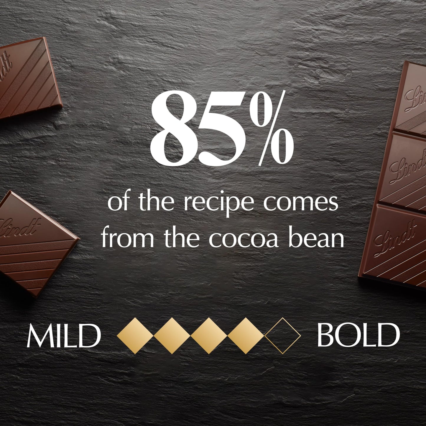 Lindt EXCELLENCE Dark Chocolate Bar, 85% Cocoa, 3.5 oz, 12 Pack