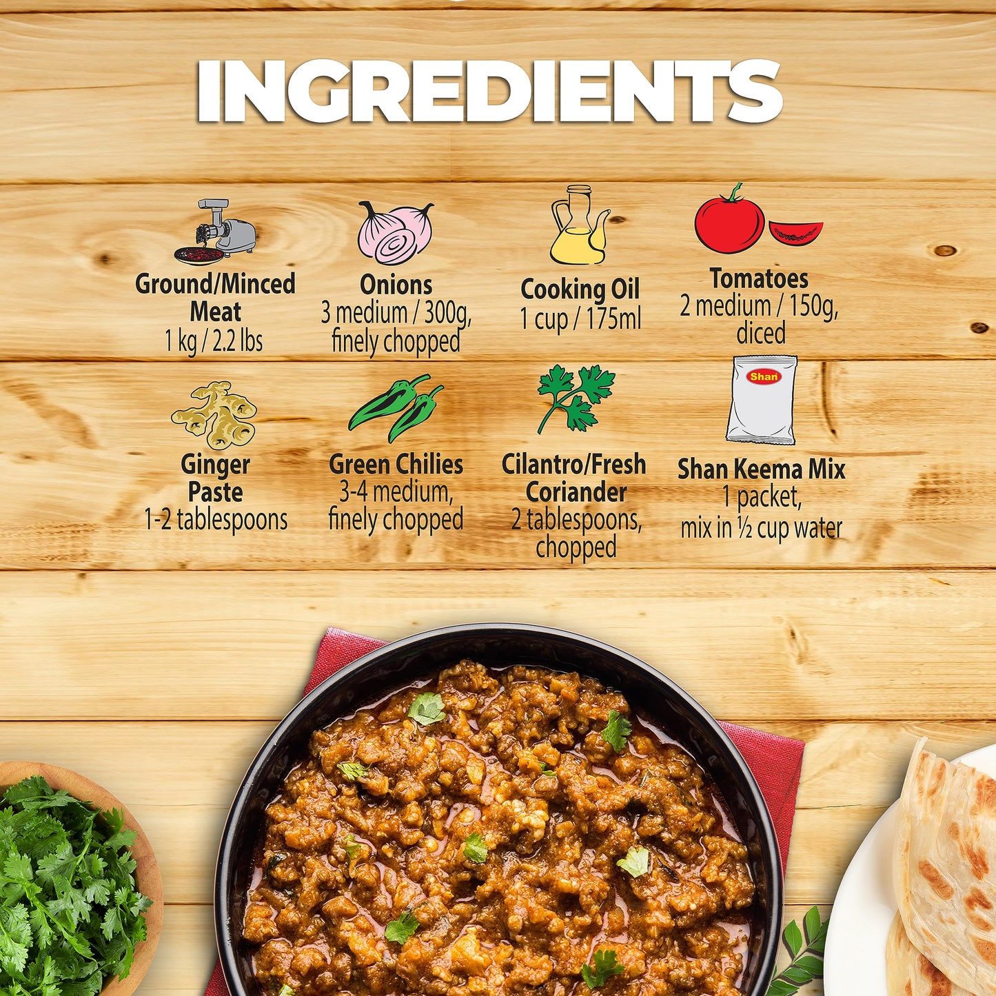 Shan Keema Masala Seasoning Mix 1.76 Oz (50G) - Meat Seasoning Spice For Delicious Stir-Fried Ground Meat - Airtight Packaging -