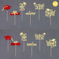 36 Pcs Class Of 2025 Graduation Cupcake Toppers, Gold & Red Glitter Double-Sided Grad Cap Cake Toppers For Party Supplies, 2025
