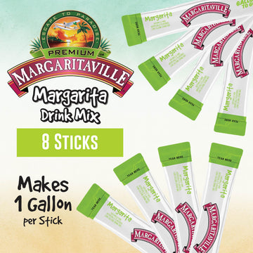 SINGLES TO GO! Powdered Drink Mix, Low Calorie, Zero Sugar, Margarita, 8-Count Box, Each Stick Makes 1 Gallon, 5.83 Ounce