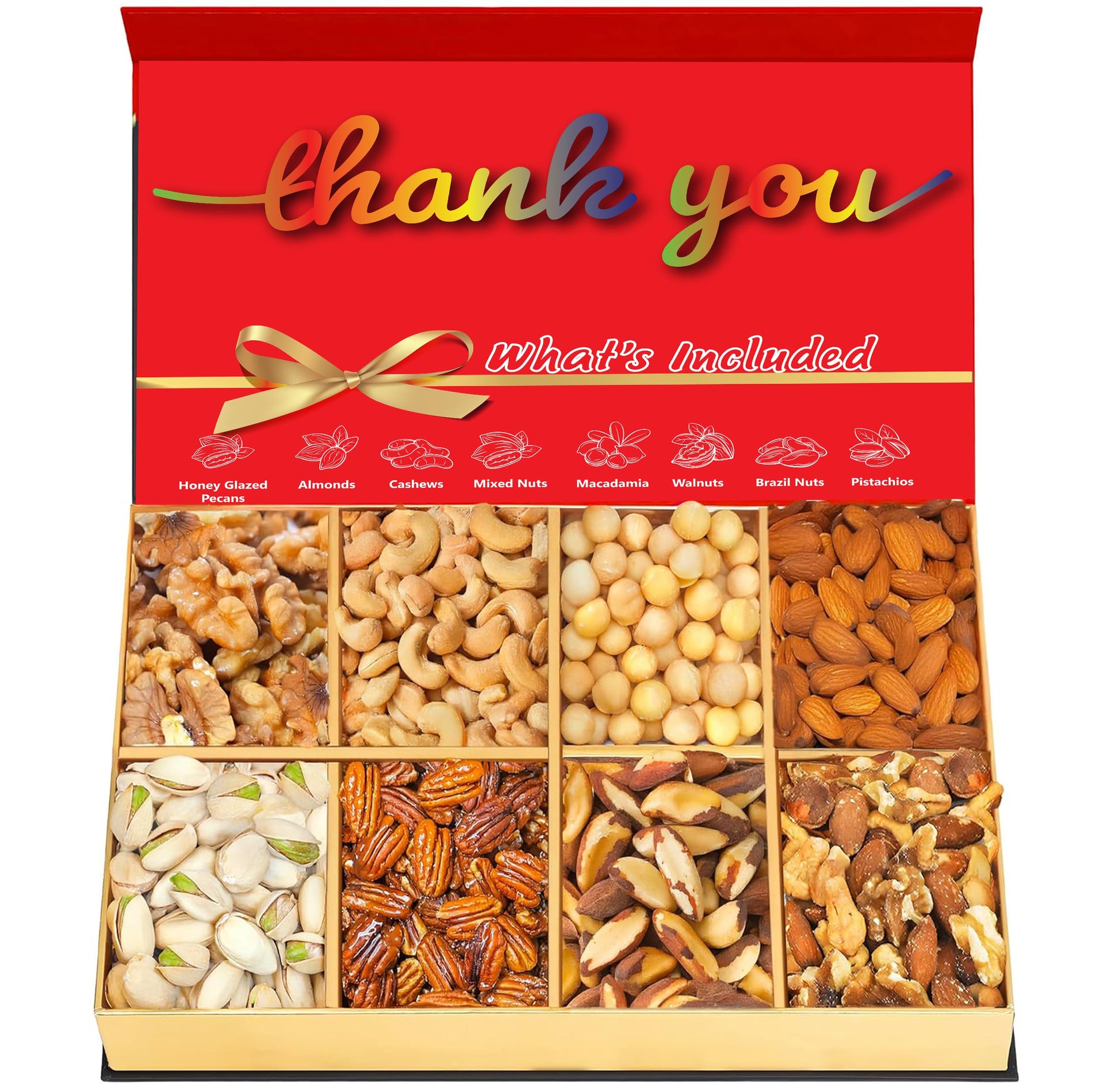 Luxurious Treats Fathers Day Gourmet Dad Treats, Nuts Gift Basket Healthy Gift Box Appreciation Nut Tray Thank You Gift for Dad,