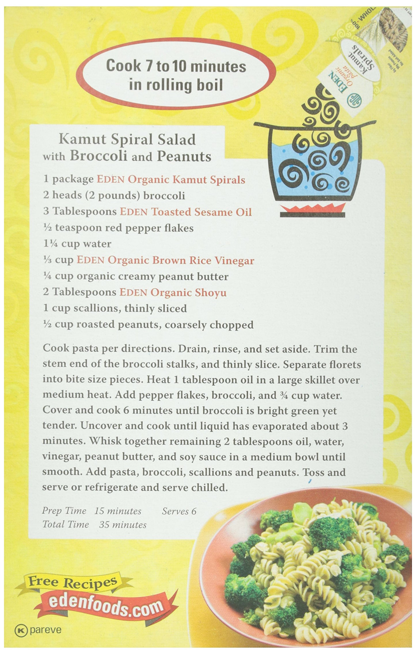 Eden Foods Pasta Kamut Spirals - 12 oz