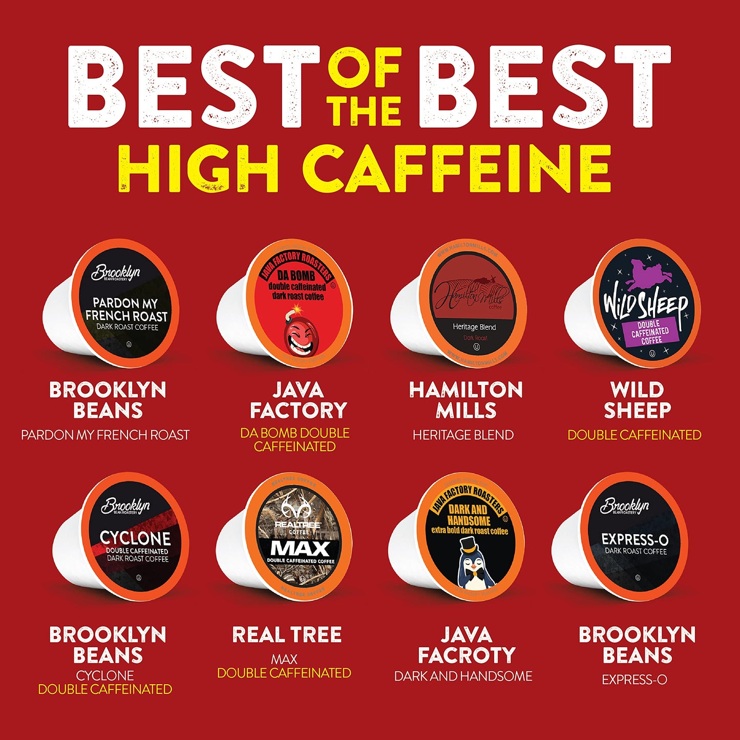 Two Rivers Coffee Variety Pack for Keurig K Cup malt-inspired, 40 Count, High Caffeine Coffee, Strong and Regular Blend