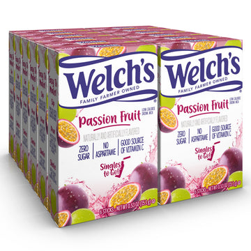 Welch s Singles To Go Water Drink Mix - Passion Fruit Powder Sticks (12 Boxes with 6 Packets Each - 72 Total Servings)