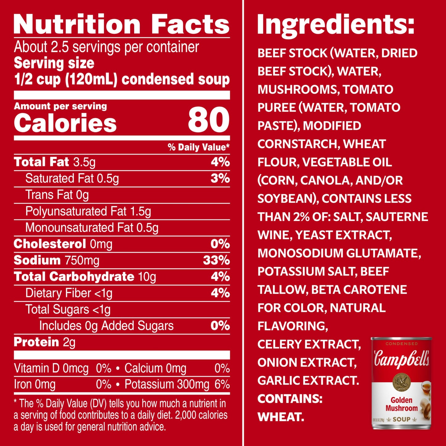 Campbell'S Condensed Golden Mushroom Soup, 10.5 Oz Can (12 Pack)
