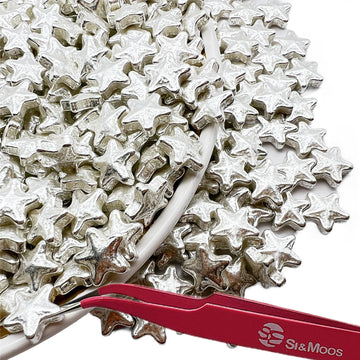 Se Si&Moos Edible Silver Star Sprinkles Edible Silver Stars For Cake Decorating Silver Edible Stars Silver Sprinkles Large Star