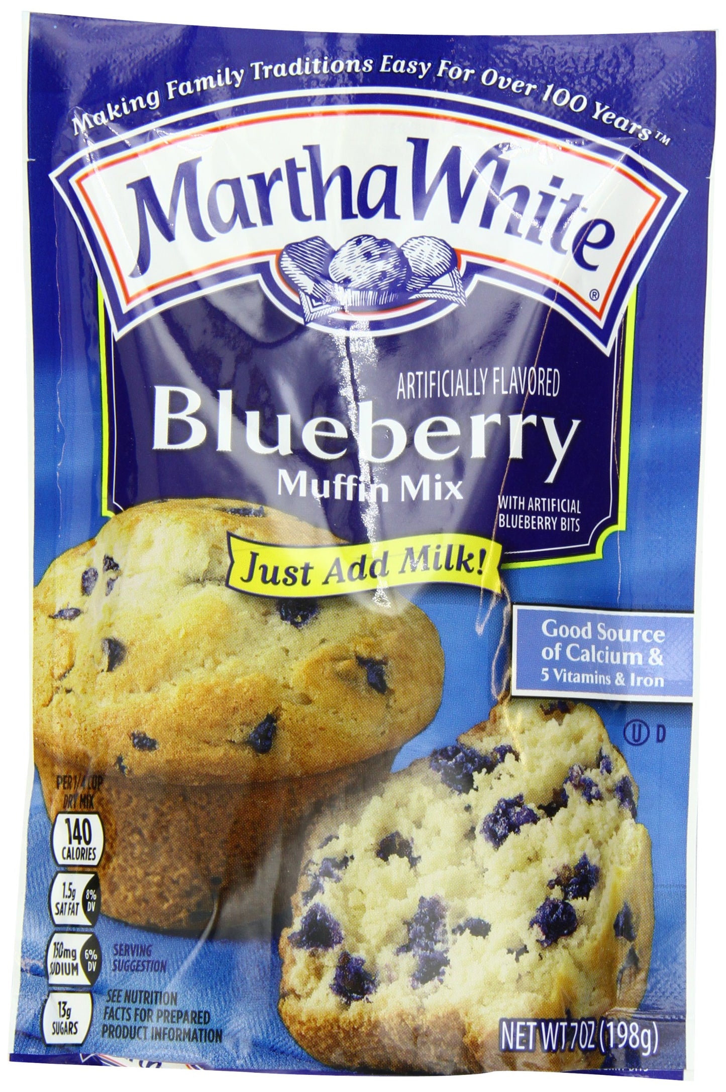 Martha White Blueberry Flavored Muffin Mix, 7 Ounce (Pack Of 12)