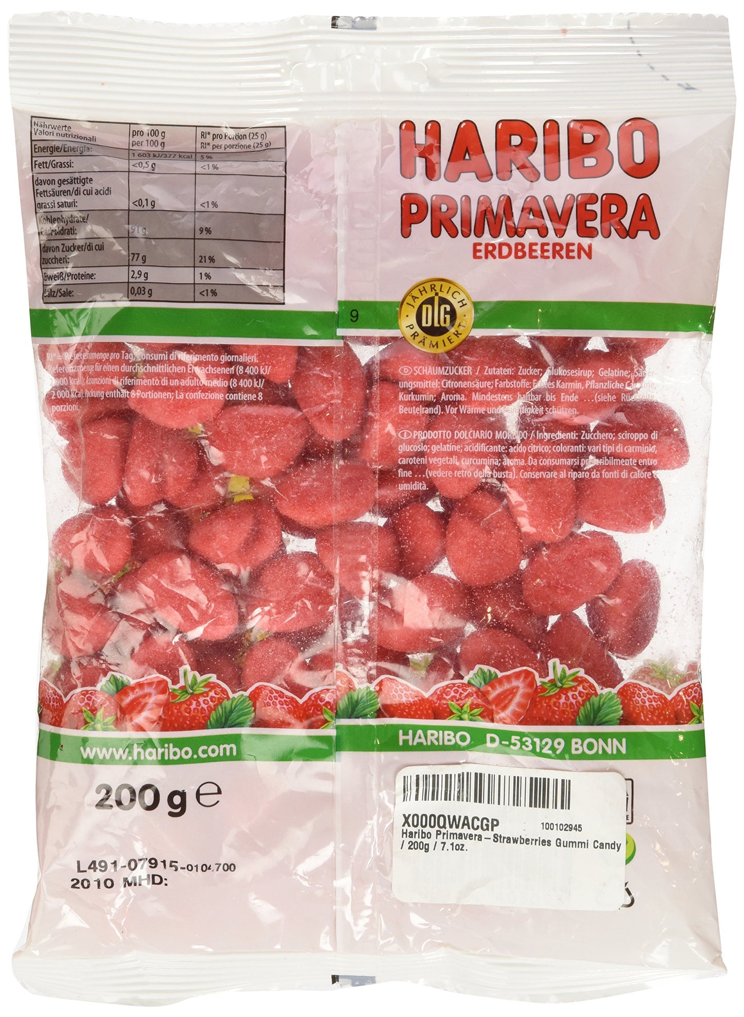 Haribo Primavera-Strawberries Gummi Candy 200 G
