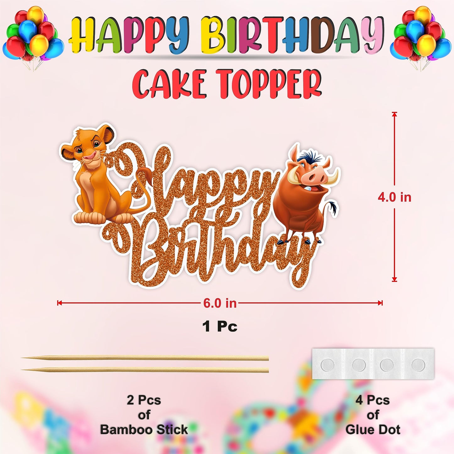 Seyal The Lion Kng Happy Birthday Cake Topper