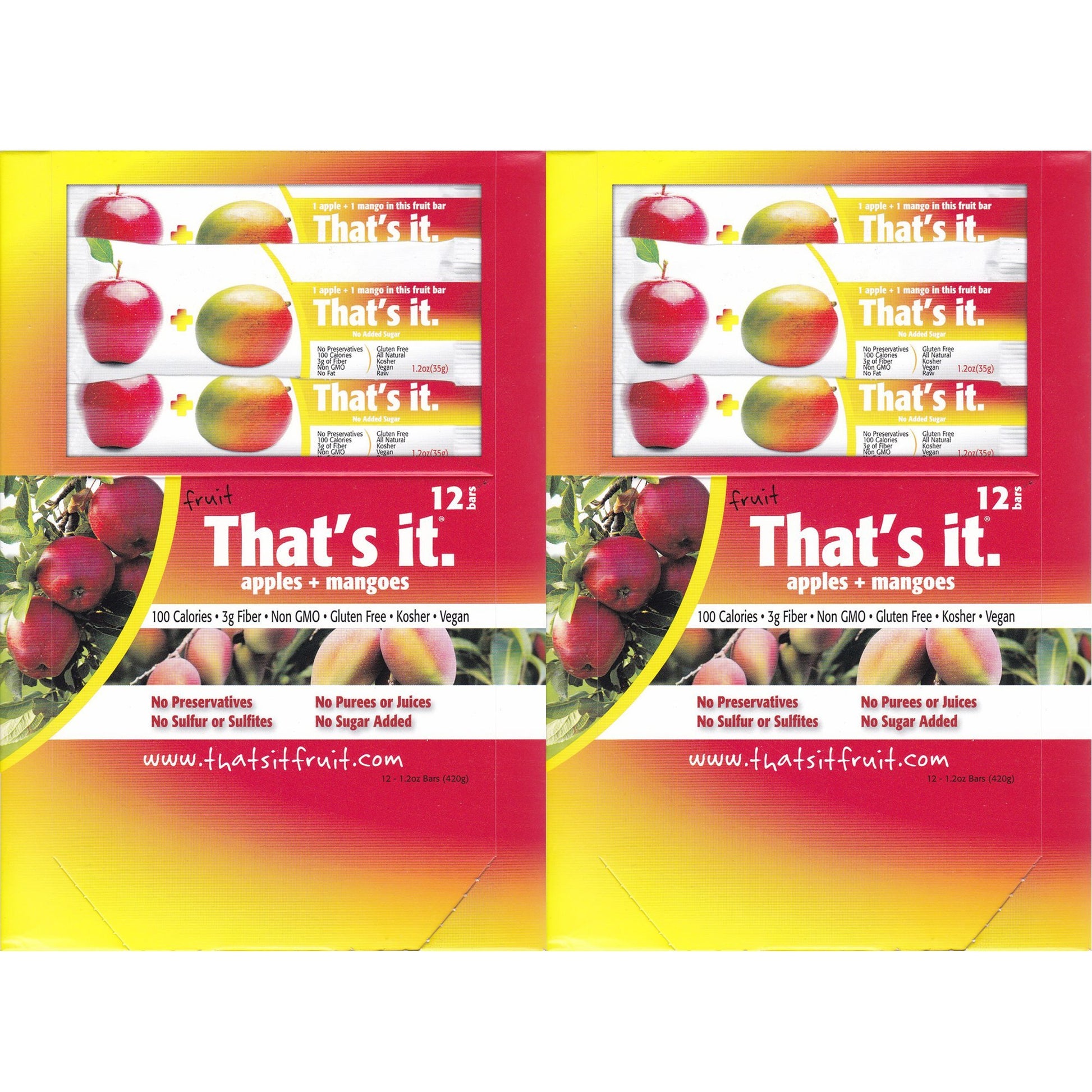 That'S It Fruit Bars, Apple And Mango, Pack Of 24 (2 Cases)