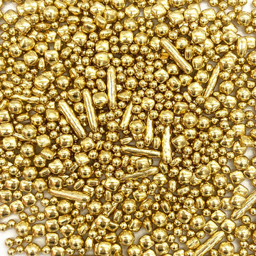 Weraru Edible Gold Sprinkles Pearl Mix Candy Mixing Size Baking Edible Cake Decorations Cupcake Toppers Cookie Decorating Celebr