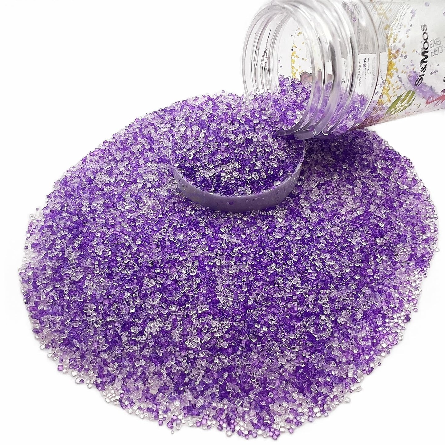 Se Si&Moos Purple And White Sanding Sugar Sprinkles White And Purple Sprinkles Sugar Rimmer For Cocktails, Edible Colored Sugars