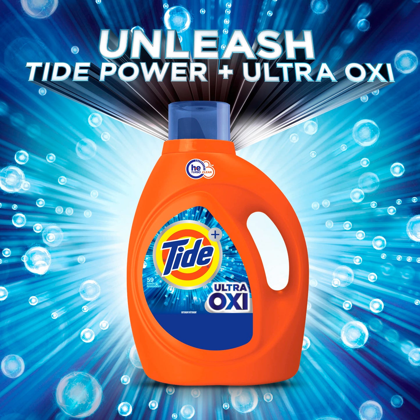 Tide Ultra Oxi Laundry Detergent Liquid Soap, 74 Loads, 115 Fl Oz, He Compatible