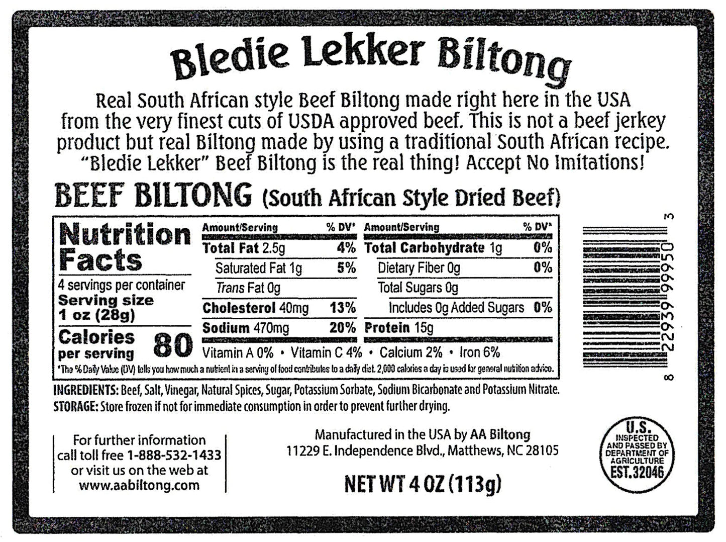 Bledie Lekker 4 Pack Sampler - Biltong, Droewors, Sosatie, Spicy Peri-Peri Chili