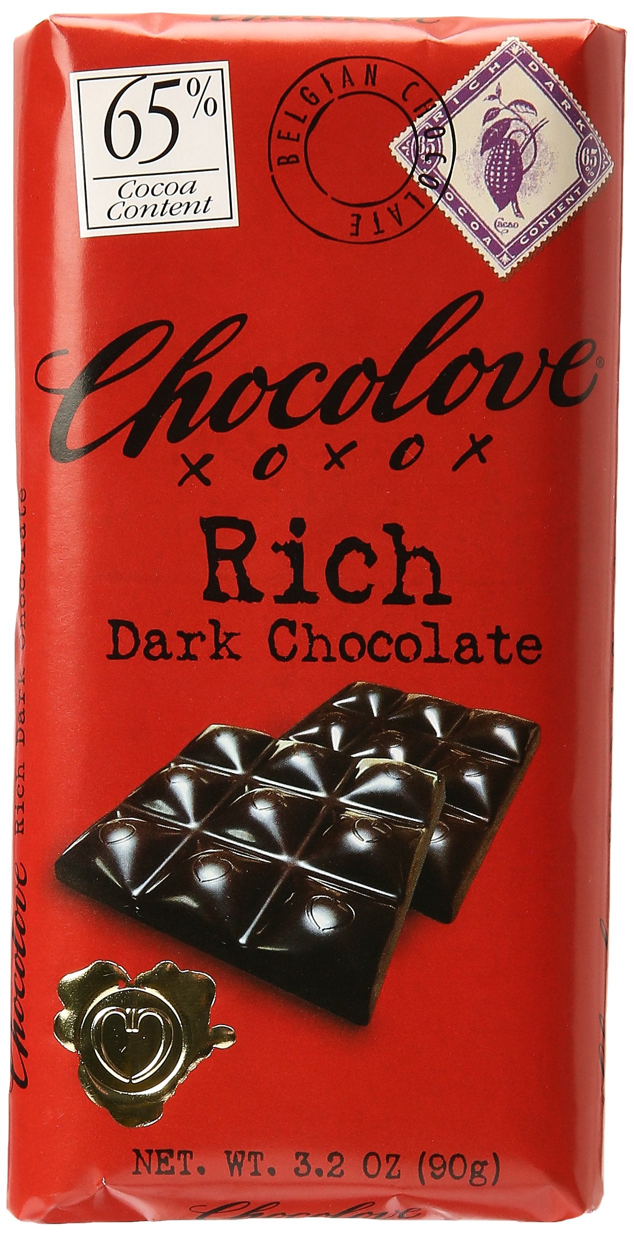 Chocolove  Chocolate Bar Dark Rich  3.2 Oz