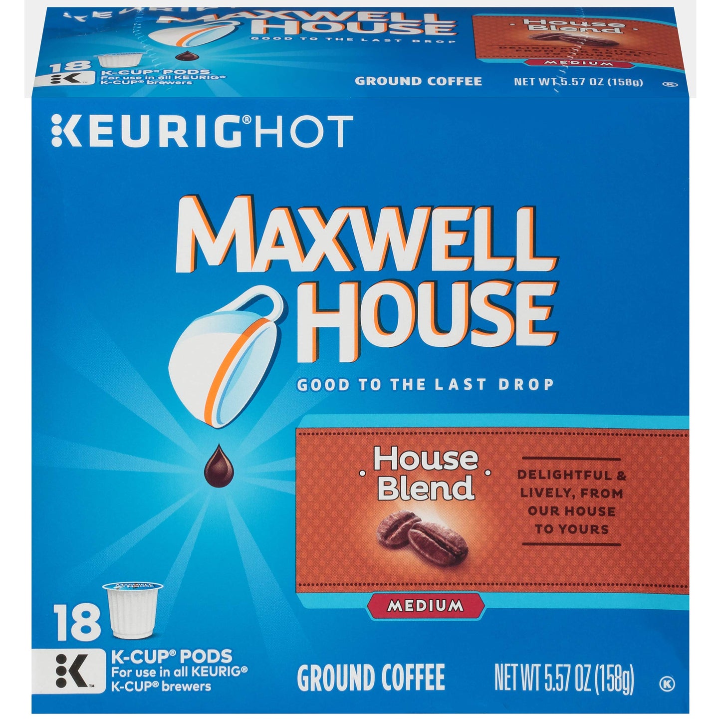 Maxwell House House Blend Keurig K Cup Coffee Pods (18 Count)