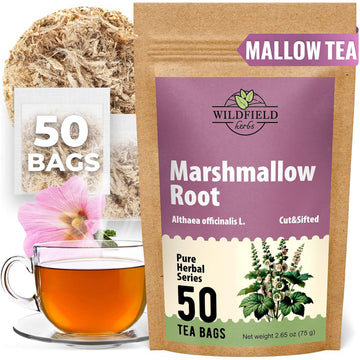 50 Bags Dried Marshmallow Root Tea Marshmallow Root Herb Herbal Tea (Althaea Officinalis) - 50 Count Bags Cut Sifted Herb Ra  z 