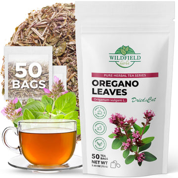 50 Bags Oregano Tea Dried Oregano Leaves Herbal Tea Bag (Origanum Vulgare L.) - 50 Count 1.5g Bags Dry   gano Leaf Herb