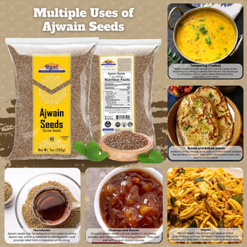 Rani Ajwain Seeds (Carom) Spice Whole, 7oz (200g), All Natural, Vegan, Gluten Friendly, NON-GMO, Indian Origin