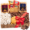 Nut Cravings Easter Milk Chocolate Covered Pretzels Gift Basket, Medium 2.5 LB, Includes Caramel Popcorn and Peanut Brittle