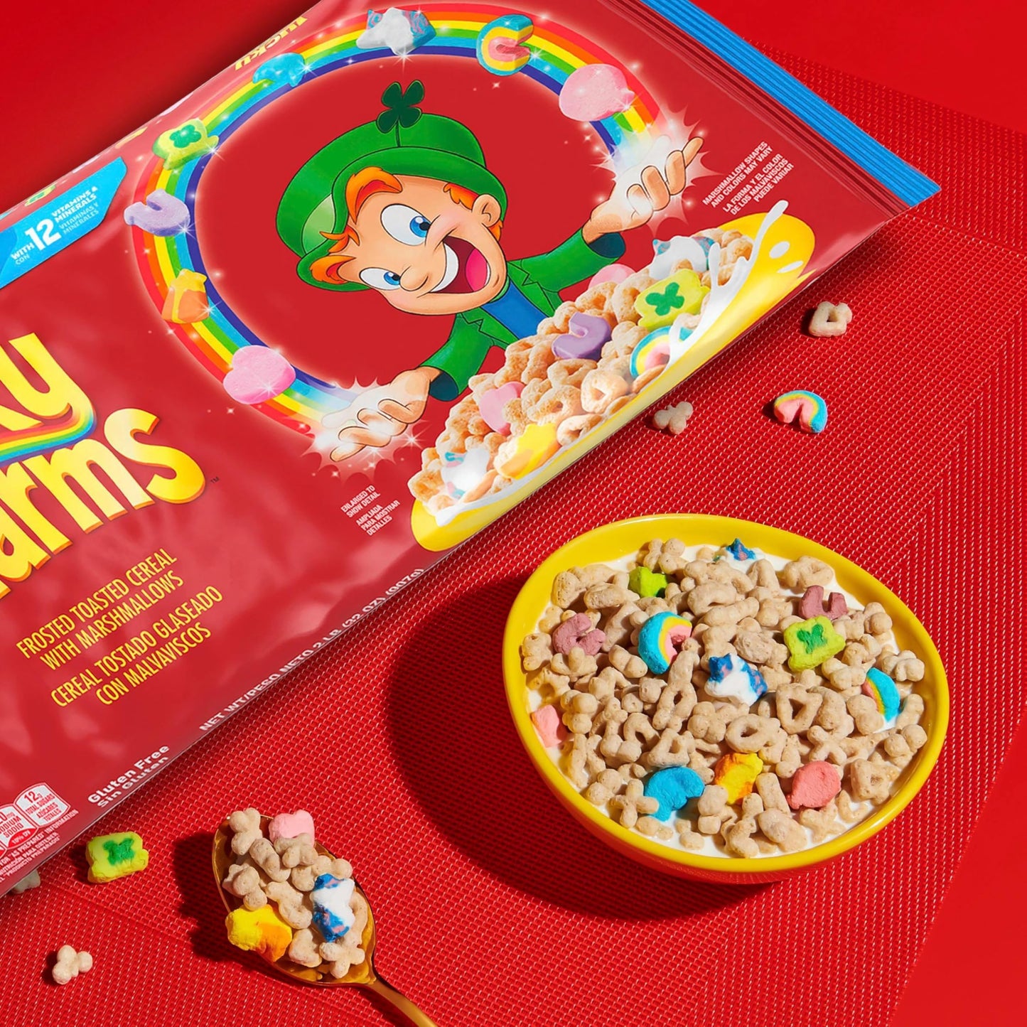 Lucky Charms Gluten Free Cereal with Marshmallows, Kids Breakfast Cereal, Made with Whole Grain, Value Bag, 32 oz