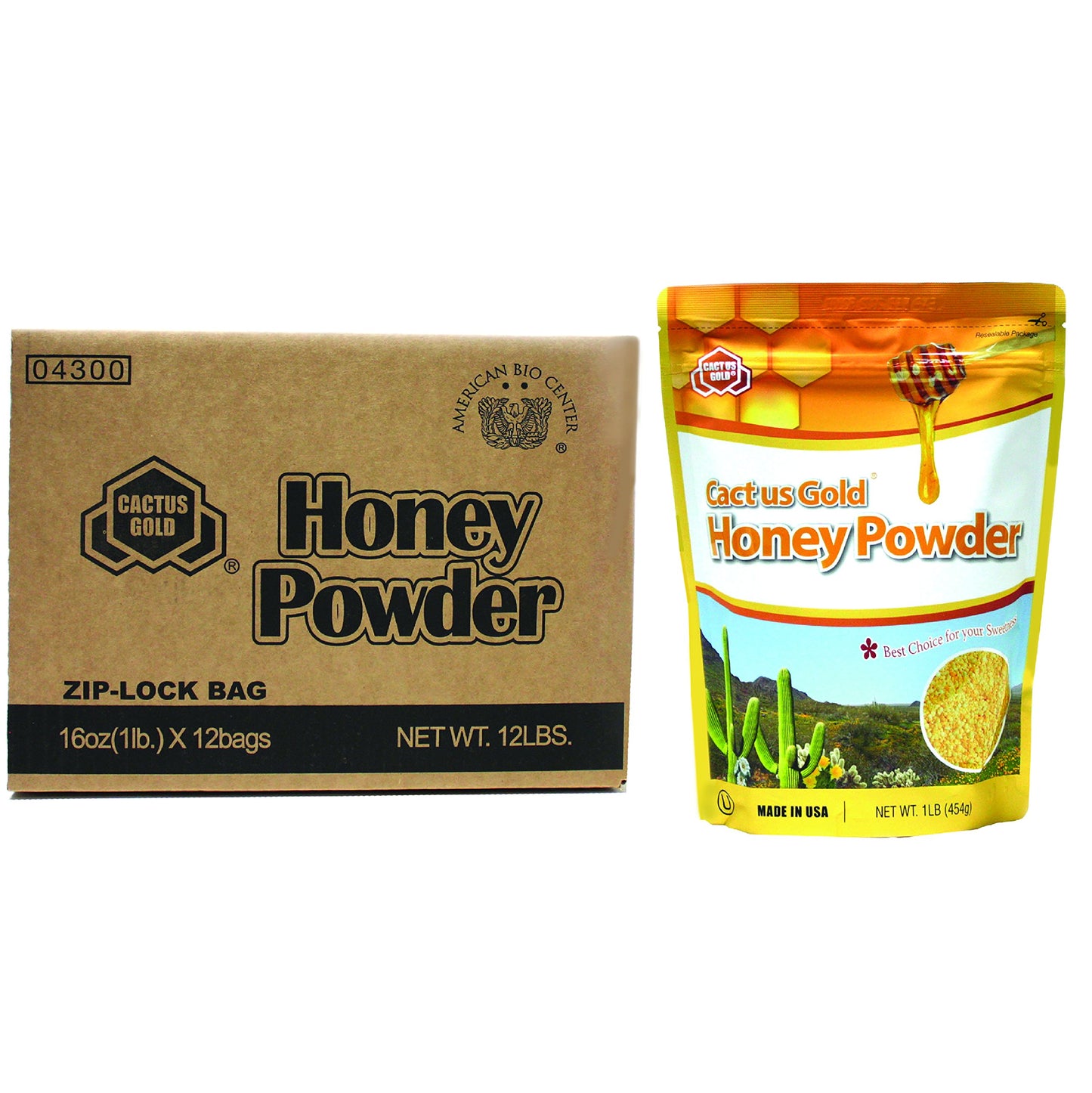 Cactus Gold Honey Powder, 16Oz Bag (12 Packs)