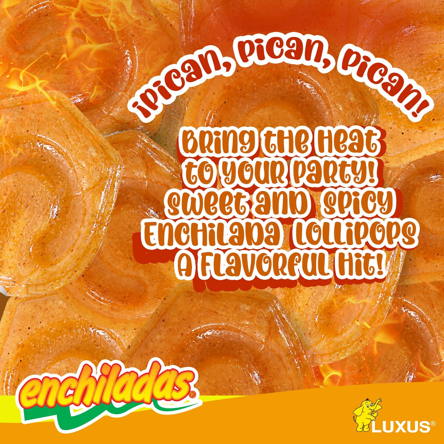 Enchiladas Luxus 50 ct - Athentic Spicy Mexican Candy Chili Mango & Pineapple Flavor - Dulces Mexicanos Picantes para Piatas, Fi