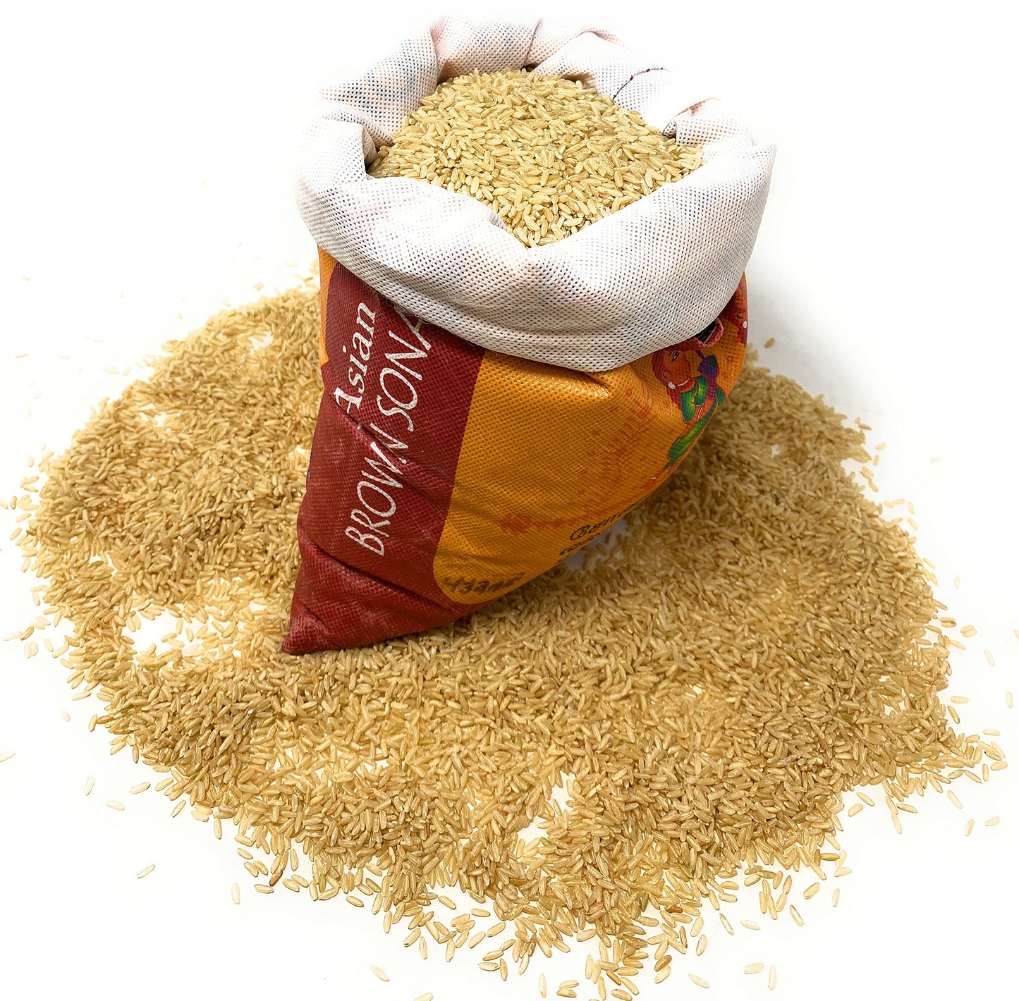 Asian Kitchen Brown Sona Masoori Aged Rice 20-Pound Bag, 20Lbs (9.08Kg) Short Grain Rice ~ All Natural | Gluten Friendly | Vegan