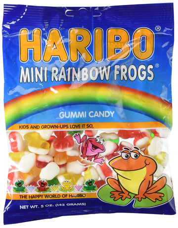 Haribo Gummies - Mini Rainbow Frogs - 5 Oz