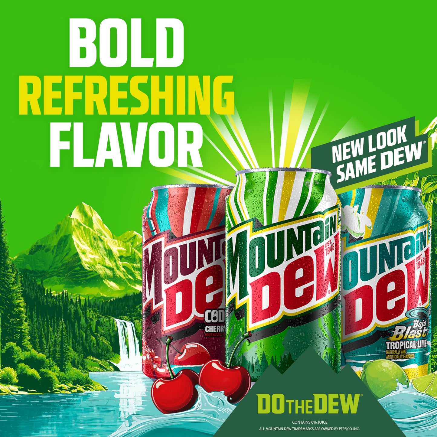 Mountain Dew Soda, 12oz Cans (24 Pack)
