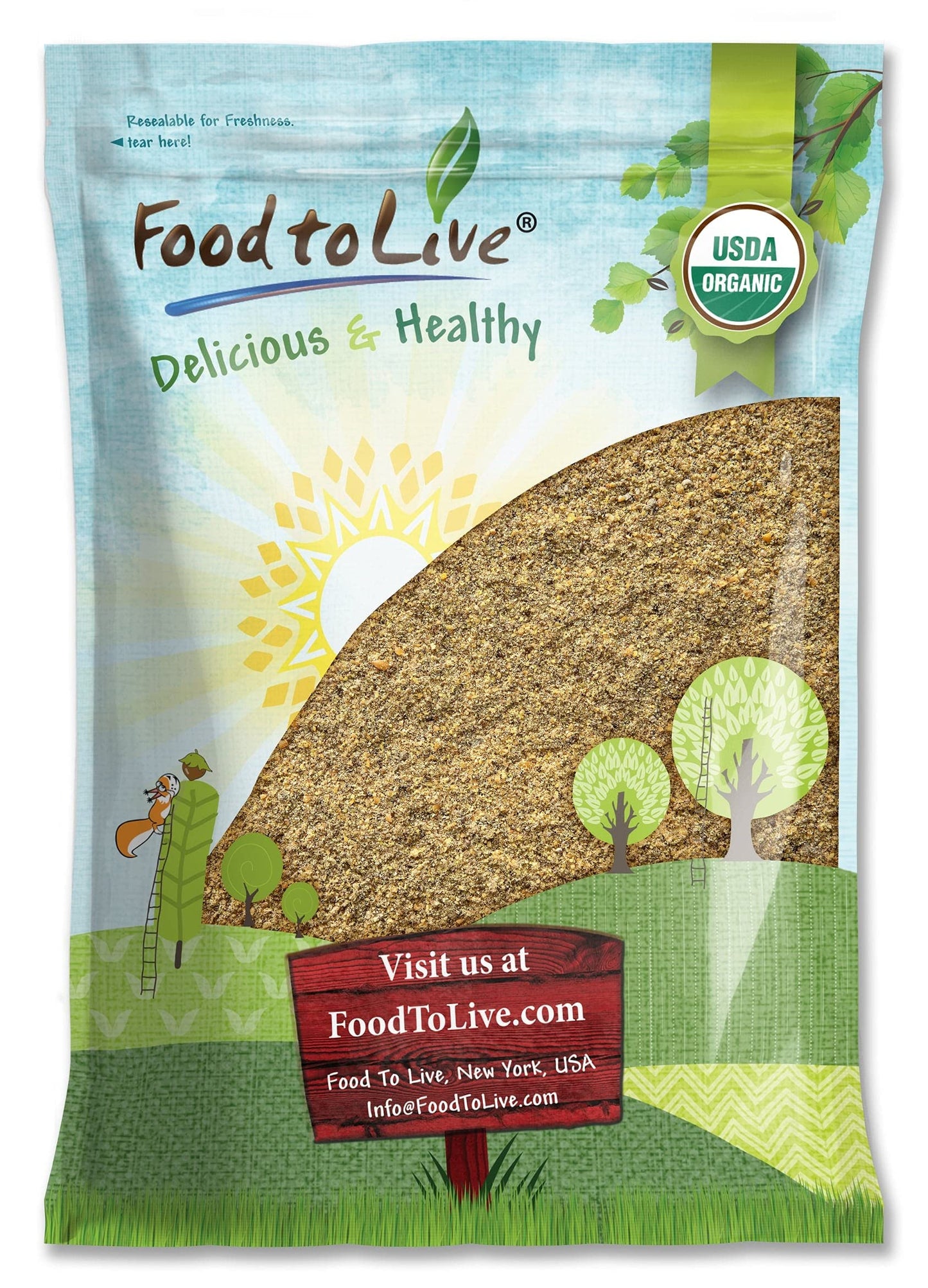 Food to Live Organic Omega Power Flax and Chia Seeds Blend, 8 Pounds Cold-Milled from Whole Seeds, Non-GMO, Vegan, Kosher, Bulk.