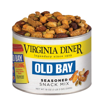 Virginia Diner - Gourmet Natural Old Bay Seasoned Snack Mix (Old Bay Seasoned Virginia Peanuts, Cashews, Cheddar & Garlic Sesame