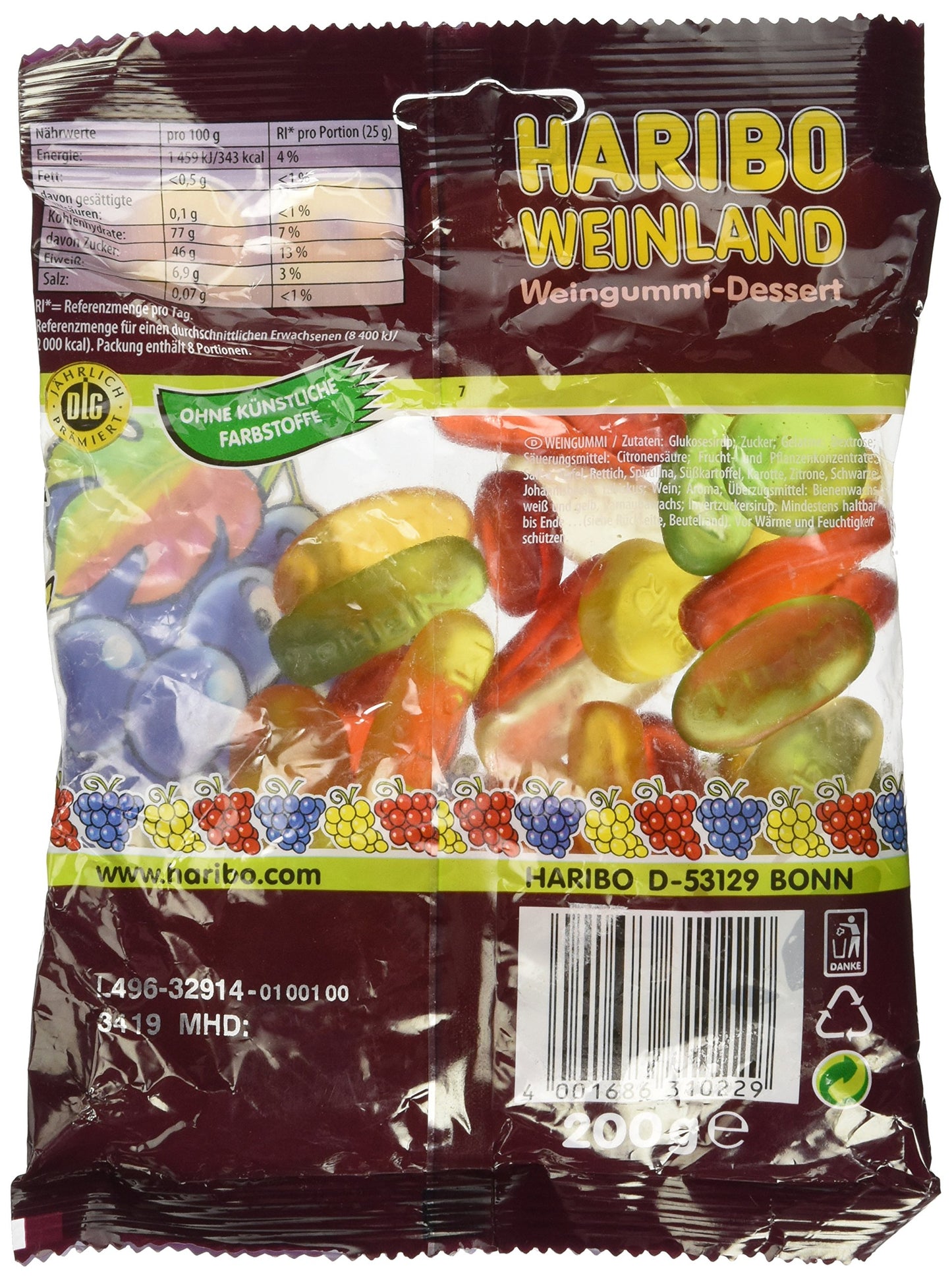 Haribo Weinland Fruit Gum, Rainbow, 7.05 Ounce (Pack of 1)