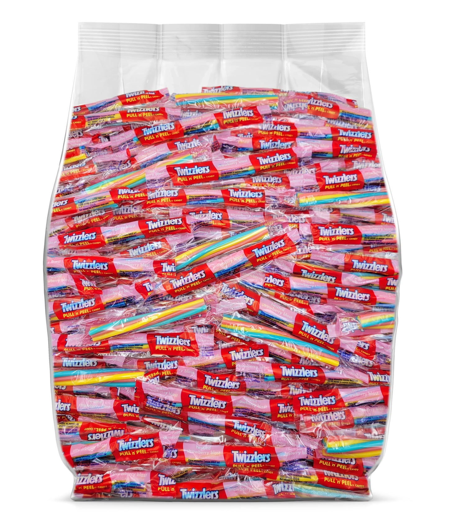 Twizzlers Pull n Peel Strawberry Candy Bulk Pack - 55 Individually Wrapped Twizzlers - Strawberry Cream Pastel Colored Bulk Cand