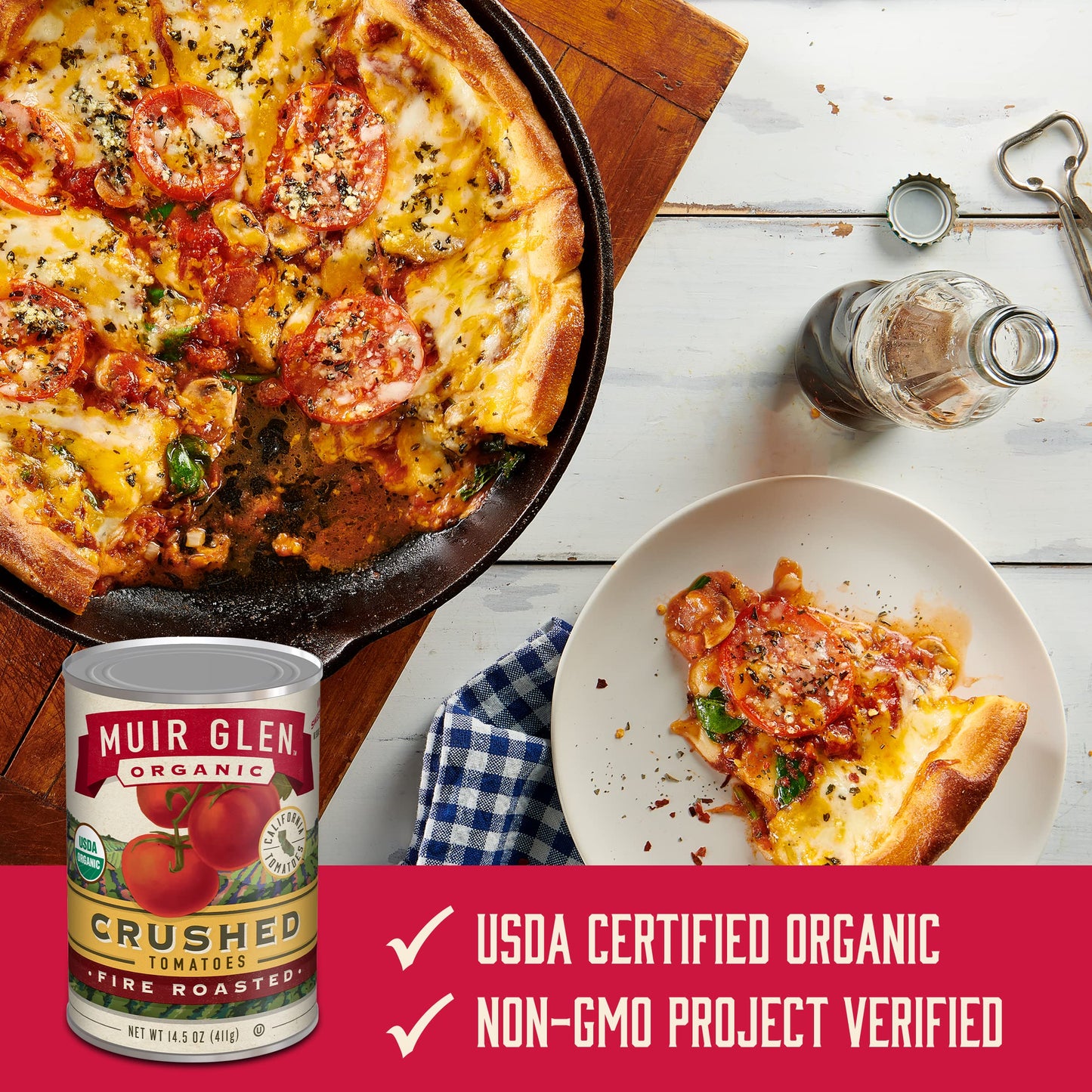 Muir Glen Organic Crushed Fire Roasted Canned Tomatoes, 14.5 Oz. (Pack Of 12)