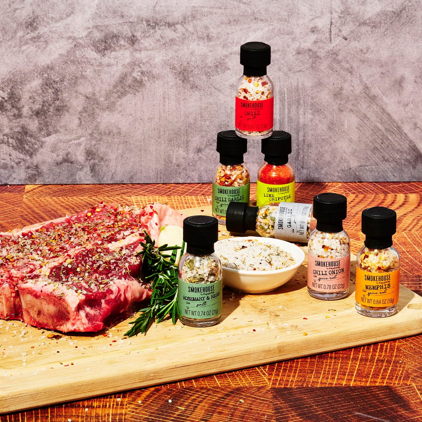Smokehouse By Thoughtfully Gourmet Grilling Spice Set – 20 Bbq Rubs & Seasonings With Personalizable Steak Plate – Includes Chili Garlic, Italian, Cayenne & More – Gift For Grill Lovers
