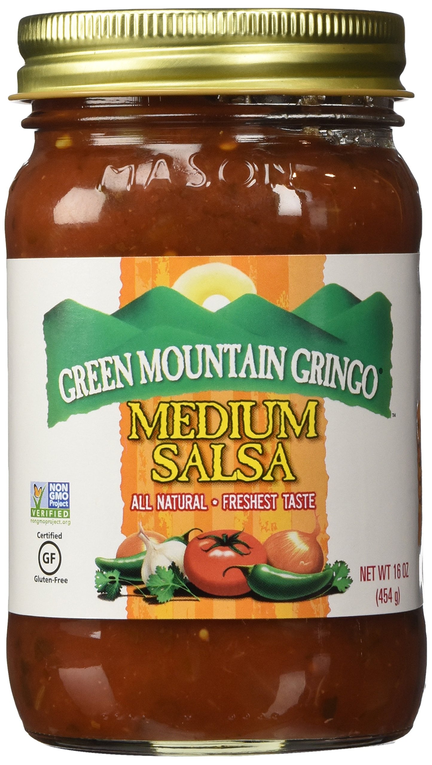 Green Mountain Gringo Salsa, Medium, 16 Oz, Pack of 2, 1 Pound
