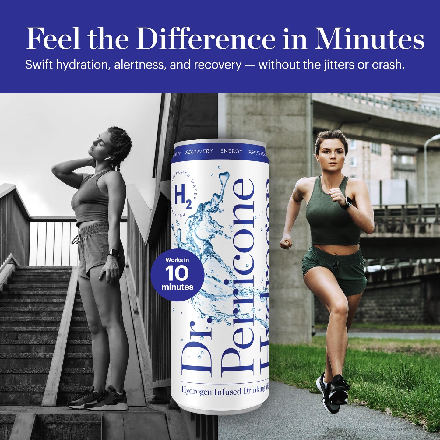 Dr. Perricone Hydrogen Water 24-Pack (12oz) - Molecular Hydrogen Water 1.0-1.5ppm | Natural Antioxidant Hydration, Portable Life