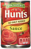 Hunt's No Salt Added Tomato Sauce 15oz Can (Pack of 6)