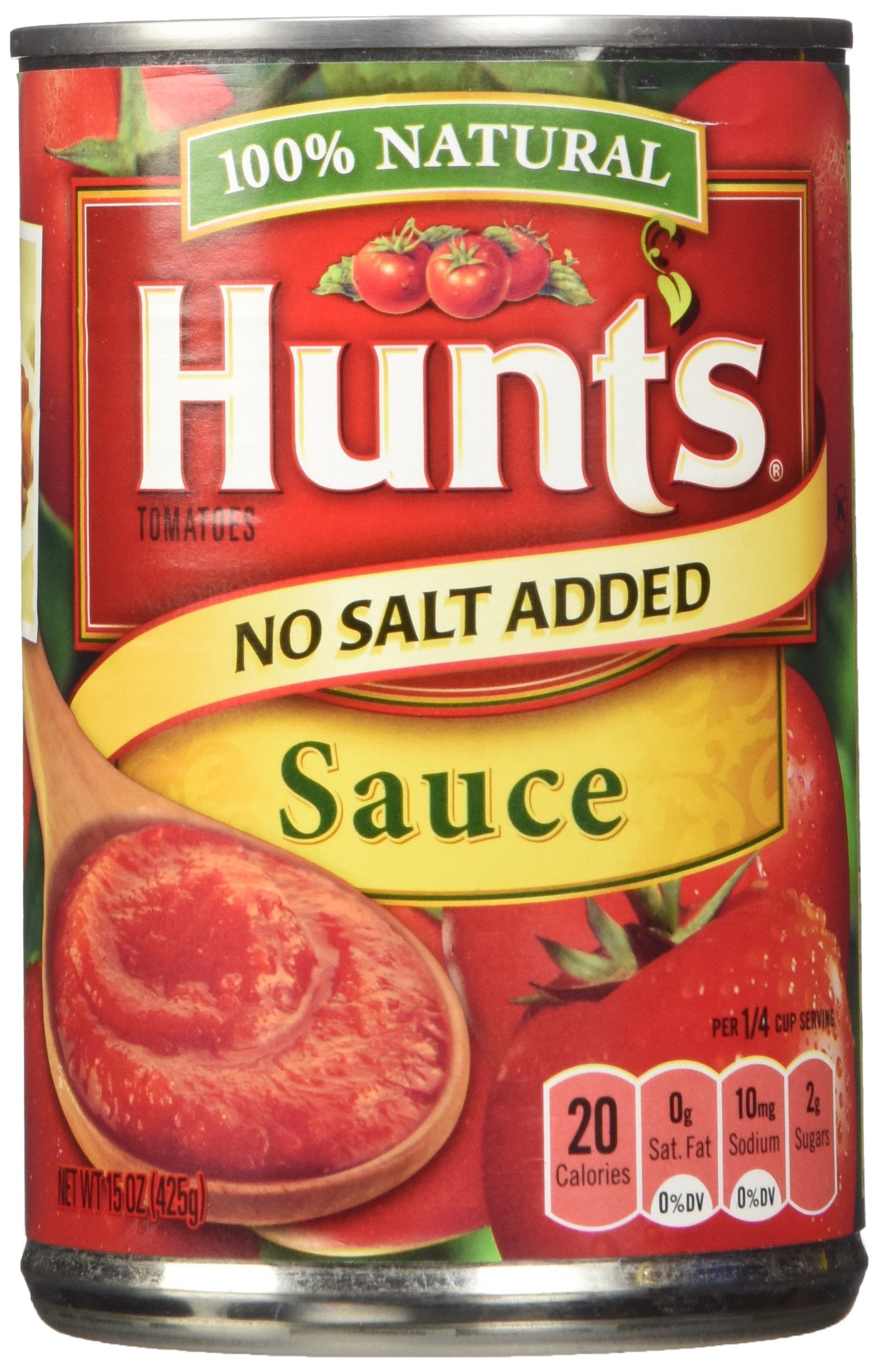Hunt's No Salt Added Tomato Sauce 15oz Can (Pack of 6)