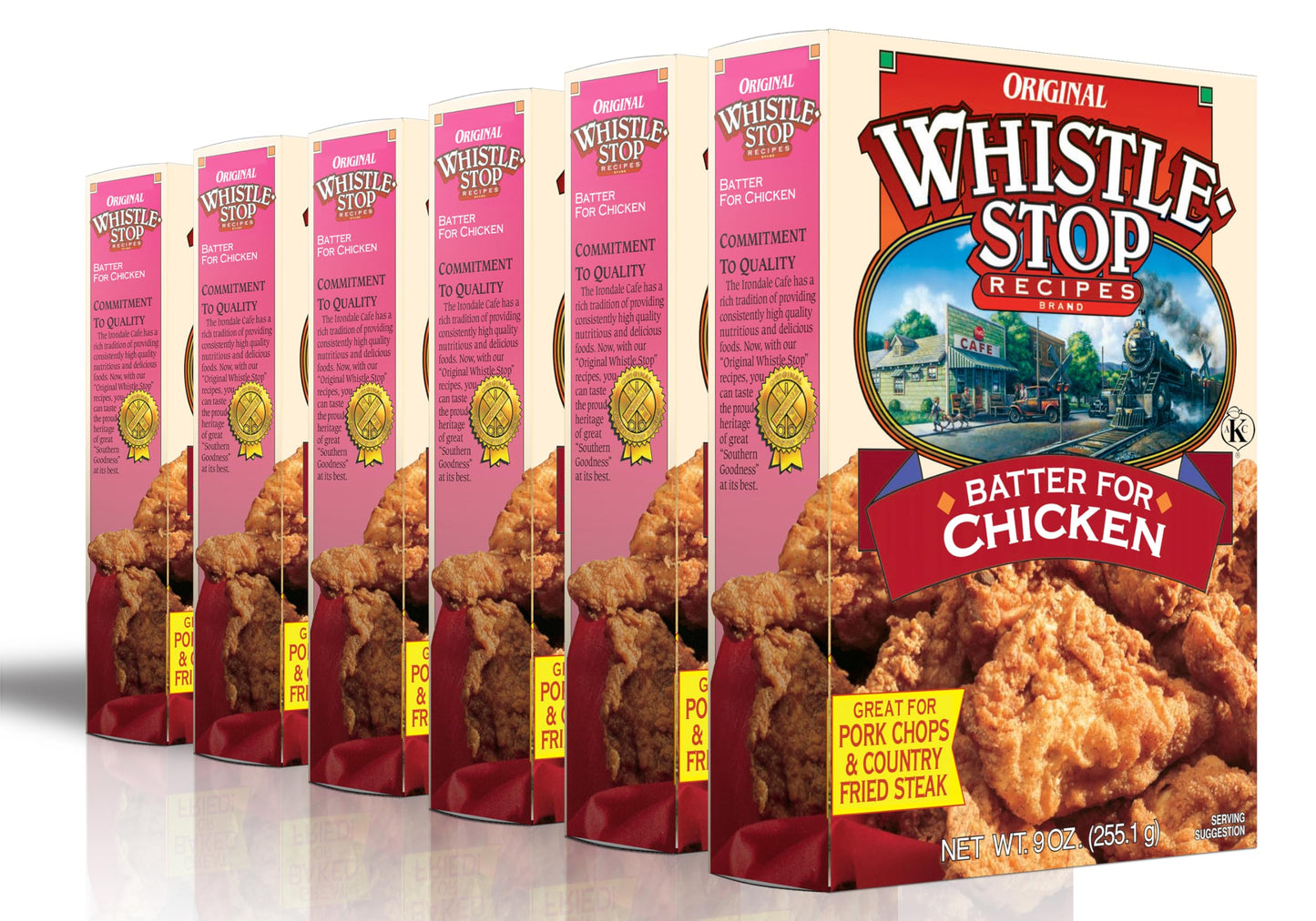 Original WhistleStop Cafe Recipes | Batter Mix for Chicken, Baked or Fried | 9-oz | Case of 6