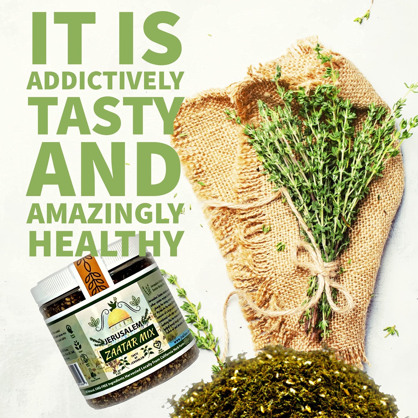 Julians Valleys Zaatar Spice Mix | Natural Herbs & Pure Sumac | 8OZ | No Preservatives