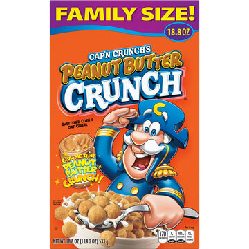 Cap'N Crunch Cereal, Peanut Butter, 18.8Oz Box, Packaging May Vary