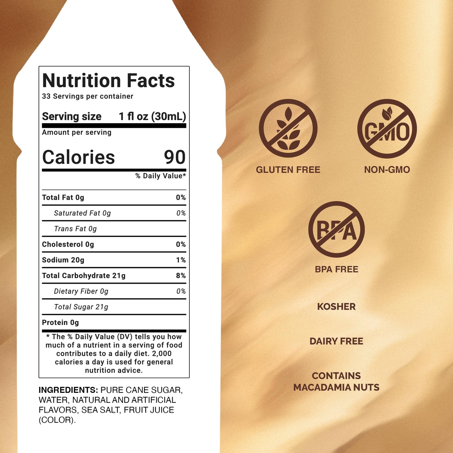 Monin Toffee Nut Syrup, Bold and Buttery Flavor, Gluten-Free, Non-GMO, 1 Liter (33.81 Fl Oz)