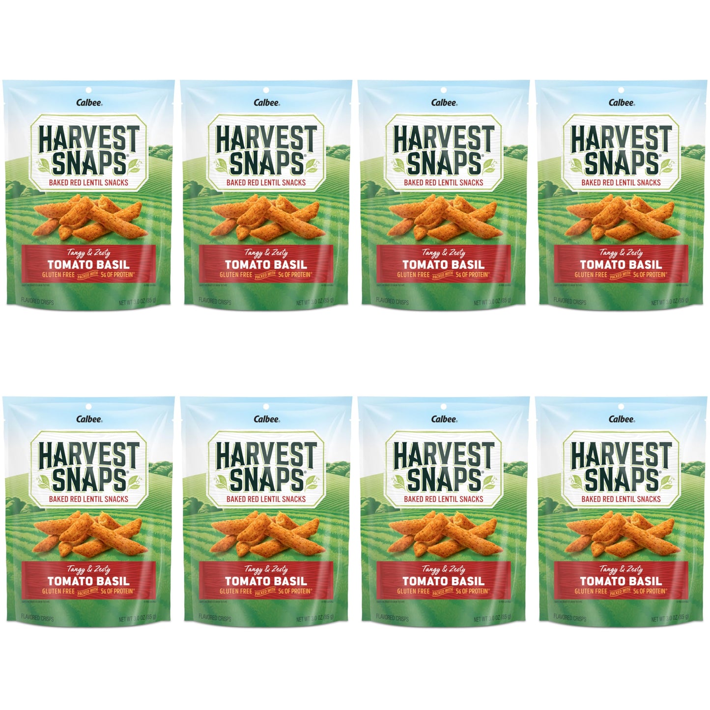 Harvest Snaps Veggie Chips (Tomato Basil Snack Crisps) | Powered By Plant Protein, Gluten Free, Non-Gmo Baked Vegetable Crisps |