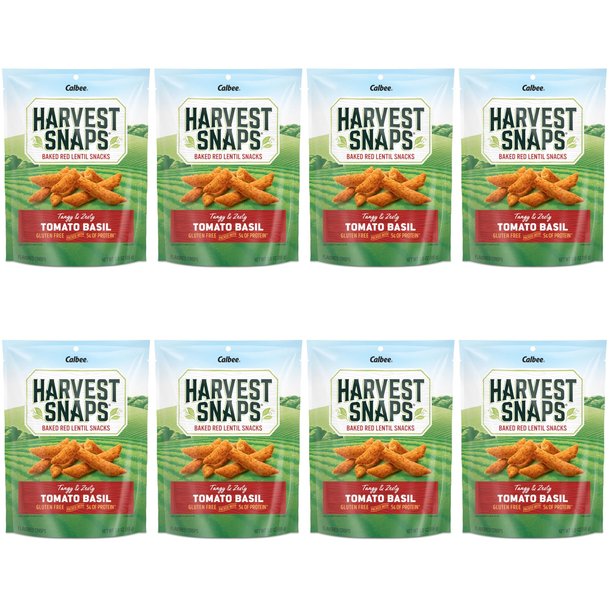 Harvest Snaps Veggie Chips (Tomato Basil Snack Crisps) | Powered By Plant Protein, Gluten Free, Non-Gmo Baked Vegetable Crisps |
