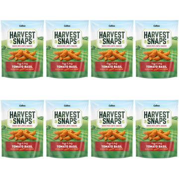Harvest Snaps Veggie Chips (Tomato Basil Snack Crisps) | Powered By Plant Protein, Gluten Free, Non-Gmo Baked Vegetable Crisps |
