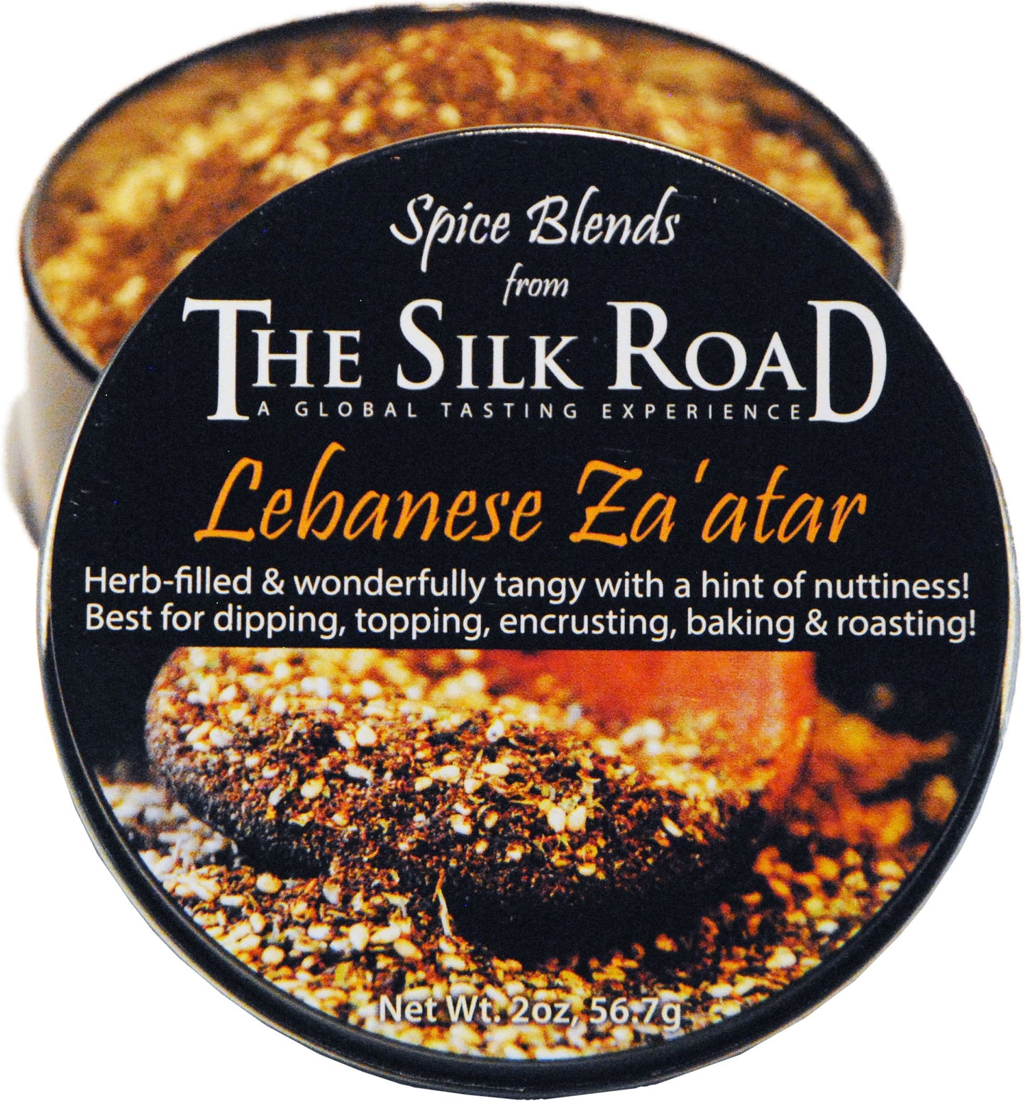 Lebanese Za'atar Spice Blend from The Silk Road Restaurant & Market (2oz), No Salt | All Natural Zaatar Seasoning | Vegan | Glut