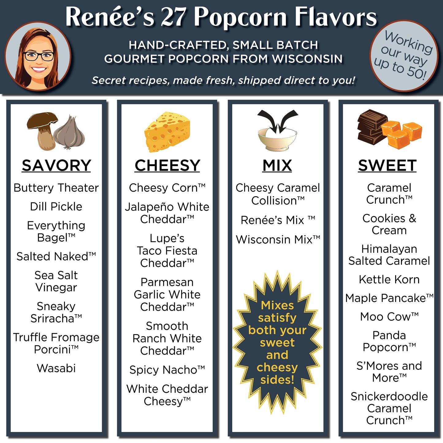 Ren  Es Smooth Ranch White Cheddar  Gourmet Popcorn - Wisconsin White Cheddar Cheese, Rich Creamy Classic Buttermilk Recipe, Per
